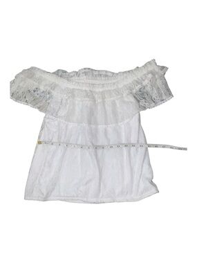No Boundaries White Lace Off-Shoulder Blouse Juniors Women’s XL 15-17